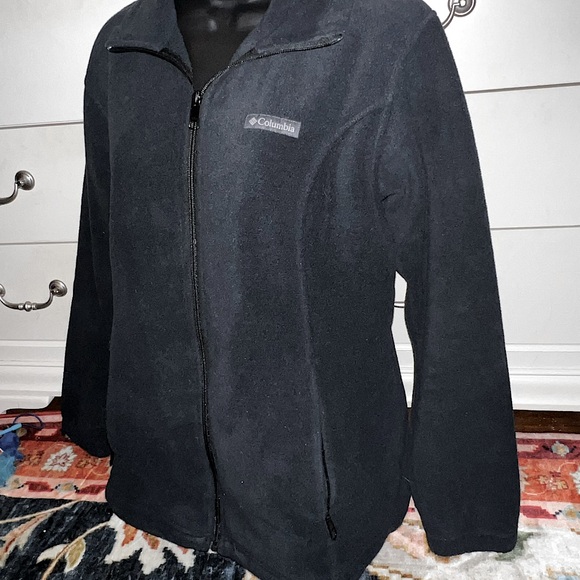 Columbia Black Fleece Zip Up Jacket Size L - Picture 5 of 11